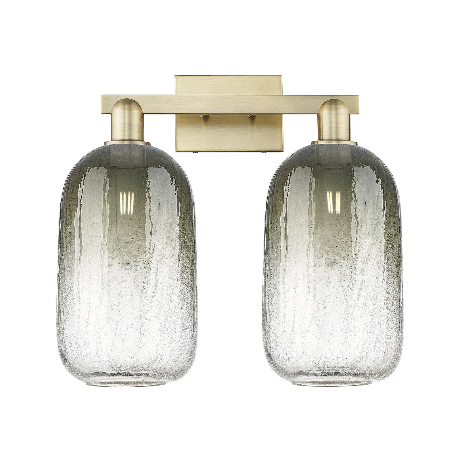 Innovations Brookhaven Cloche 18in 2-Light Bath Vanity | Industrial Antique Brass and Slate Glass | Bathroom Vanity & Powder | Model 716-2W-AB-G482-7SL