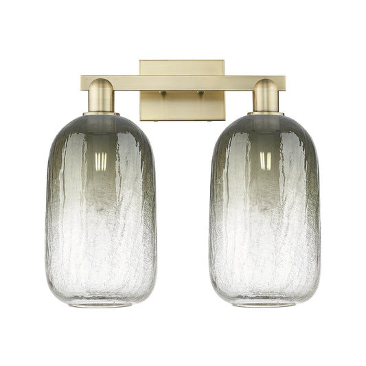 Innovations Brookhaven Cloche 18in 2-Light Bath Vanity | Industrial Antique Brass and Slate Glass | Bathroom Vanity & Powder | Model 716-2W-AB-G482-7SL