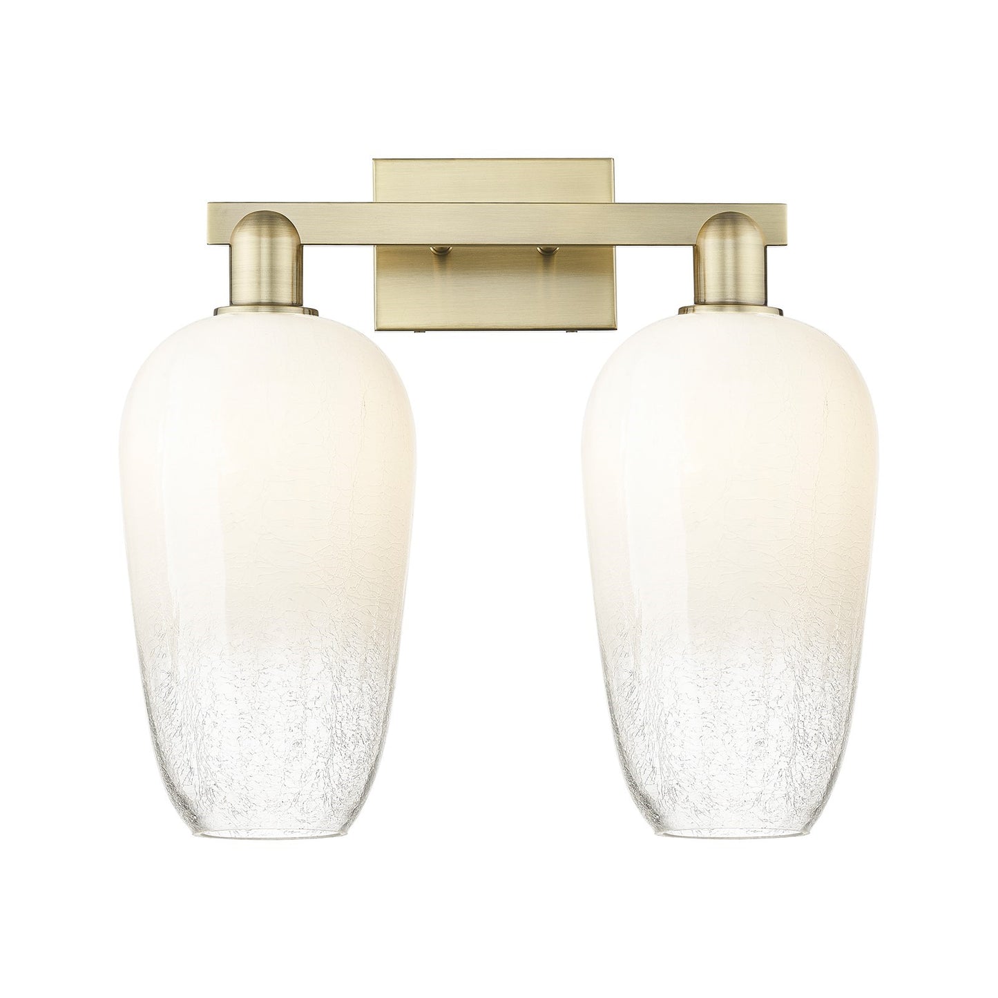 Innovations Brookhaven Flute 18in 2-Light Bath Vanity | Industrial Antique Brass and Opal Glass | Bathroom Vanity | 18 x 16.75 | Model 716-2W-AB-G484-7OP