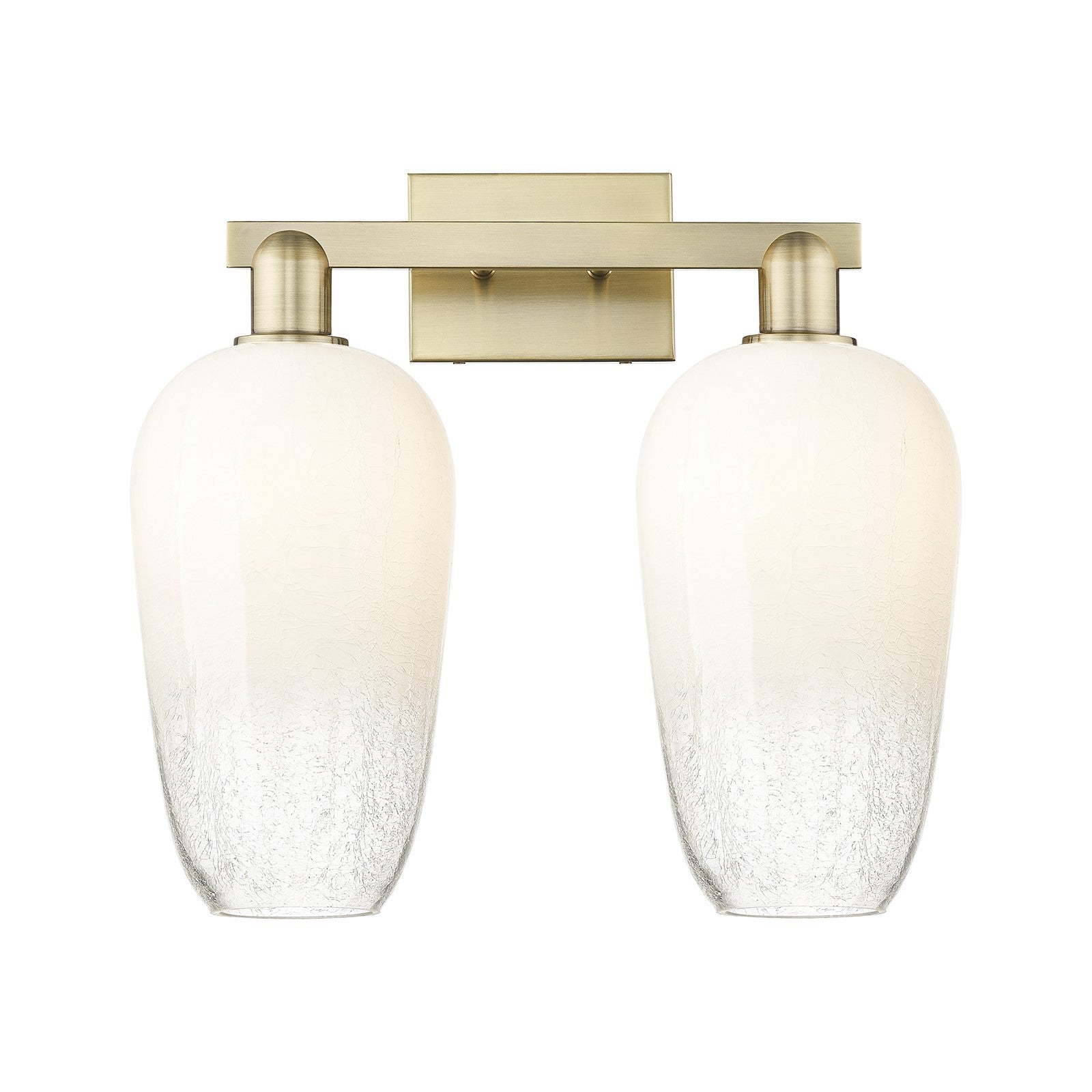 Innovations Brookhaven Flute 18in 2-Light Bath Vanity | Industrial Antique Brass and Opal Glass | Bathroom Vanity | 18 x 16.75 | Model 716-2W-AB-G484-7OP