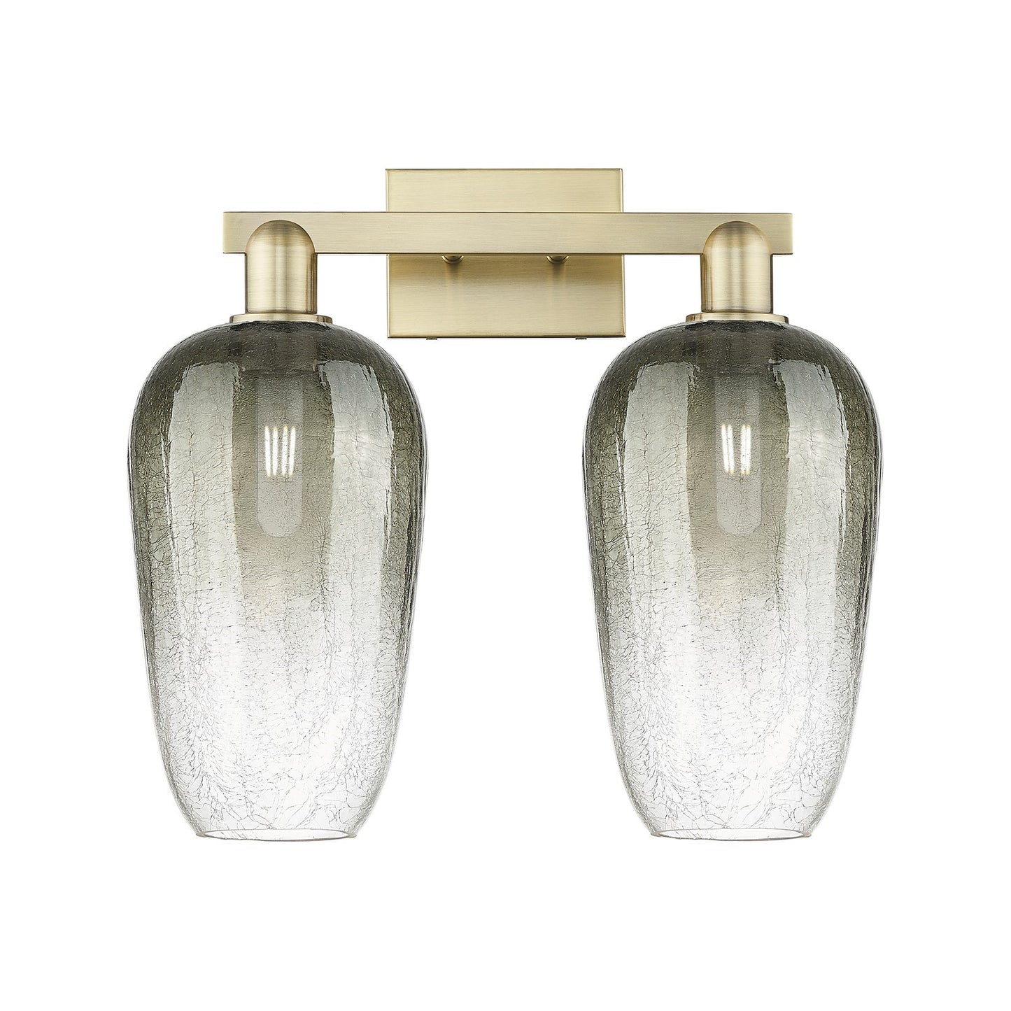 Innovations Brookhaven Flute 18in 2-Light Bath Vanity | Industrial Antique Brass Steel and Slate Glass | Bathroom Vanity & | Model 716-2W-AB-G484-7SL