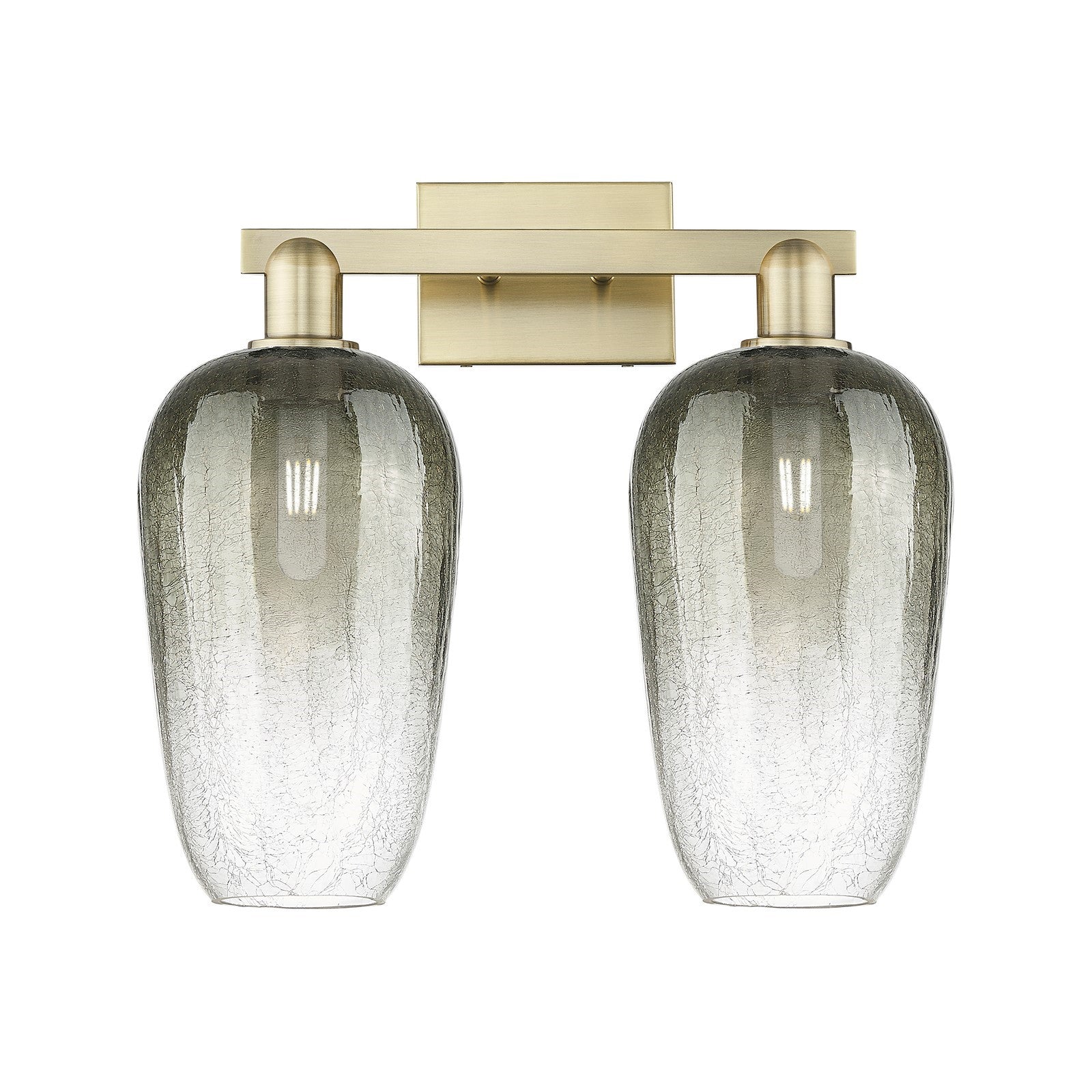 Innovations Brookhaven Flute 18in 2-Light Bath Vanity | Industrial Antique Brass Steel and Slate Glass | Bathroom Vanity & | Model 716-2W-AB-G484-7SL