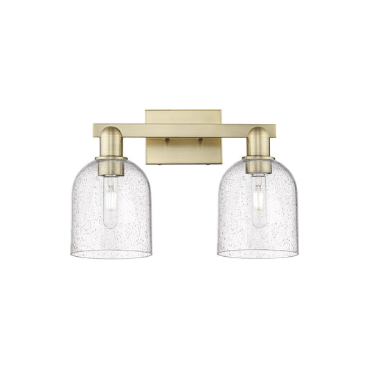 Innovations Bella 17in 2-Light Bath Vanity Light | Industrial Antique Brass and Seedy Glass | Bathroom Vanity | 16.5 x 11.25 x | Model 716-2W-AB-G558-6SDY