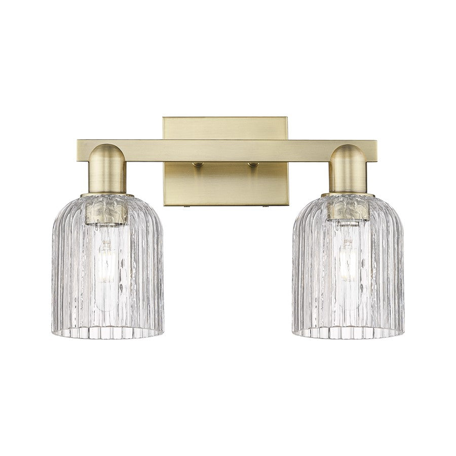 Innovations Bridal Veil 2Lt 16" Bath, Antique Brass/Clear