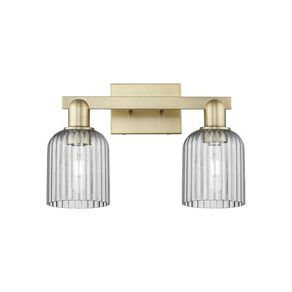 Innovations Bridal Veil 2Lt 16" Bath, Antique Brass/Smoke - 716-2W-AB-G559-5SM