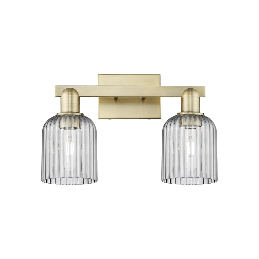 Innovations Bridal Veil 2Lt 16" Bath, Antique Brass/Smoke
