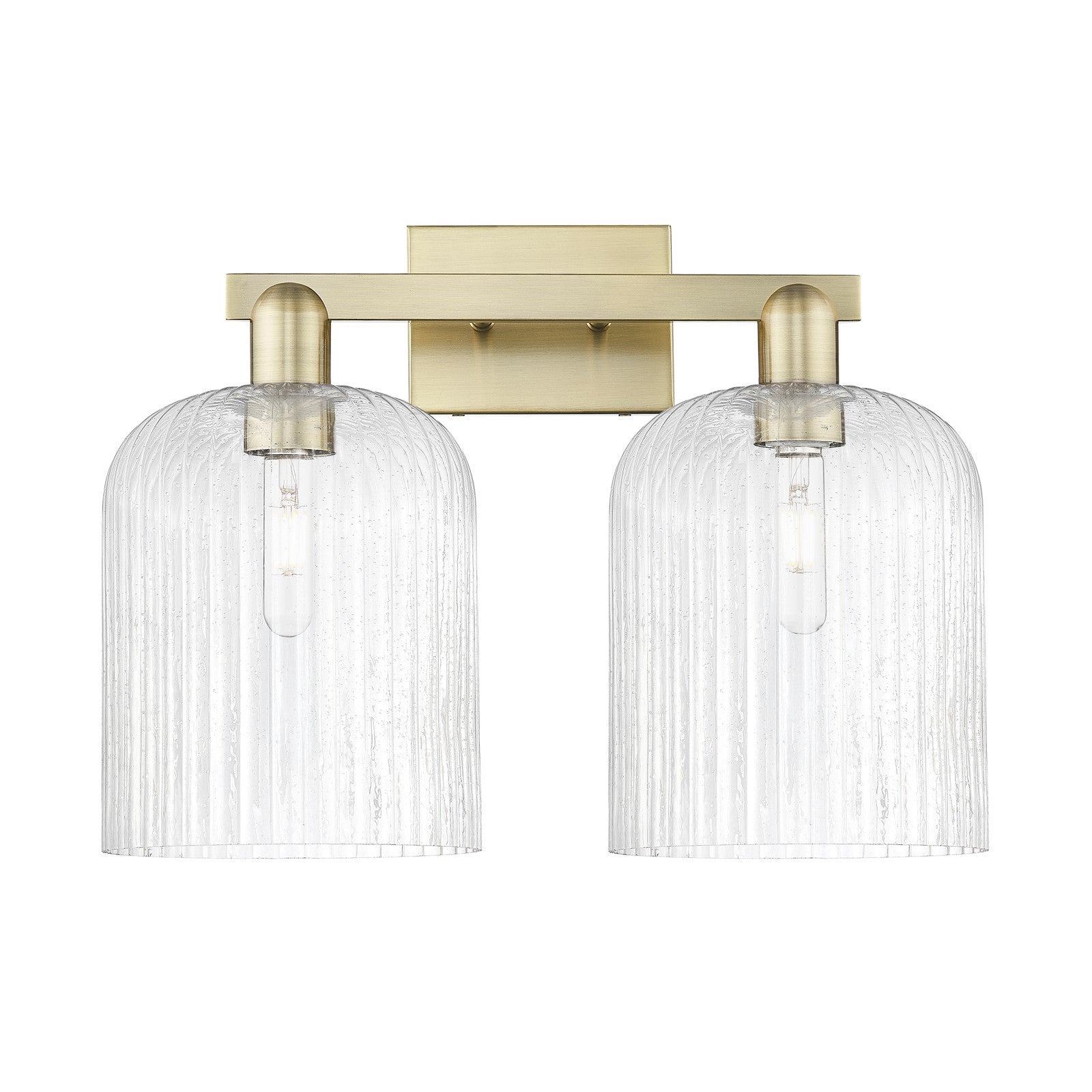 Innovations Bridal Veil 19in 2-Light Bath Vanity Light | Industrial Antique Brass and Seedy Glass | Bathroom Vanity | 19 x 14 | Model 716-2W-AB-G559-8SDY