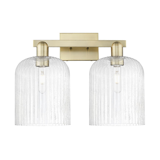 Innovations Bridal Veil 19in 2-Light Bath Vanity Light | Industrial Antique Brass and Seedy Glass | Bathroom Vanity | 19 x 14 | Model 716-2W-AB-G559-8SDY