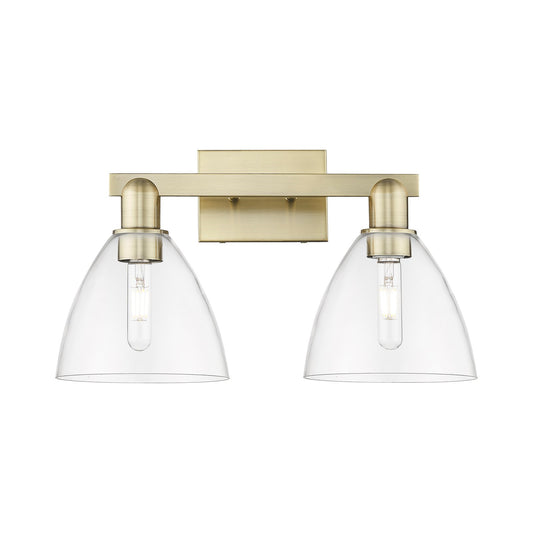 Innovations Bristol 19in 2-Light Bath Vanity Light | Industrial Antique Brass and Clear Glass | Bathroom Vanity | 18.5 x 11.25 x | Model 716-2W-AB-GBD-752