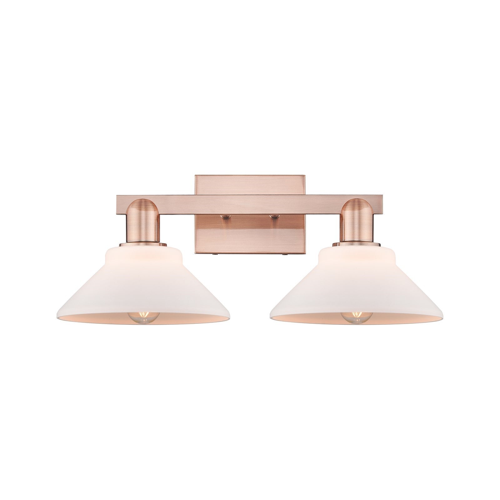 Innovations Orwell 19in 2-Light Bath Vanity Light | Industrial Antique Copper and Matte White Glass | Bathroom Vanity | 19.38 x | Model 716-2W-AC-G131