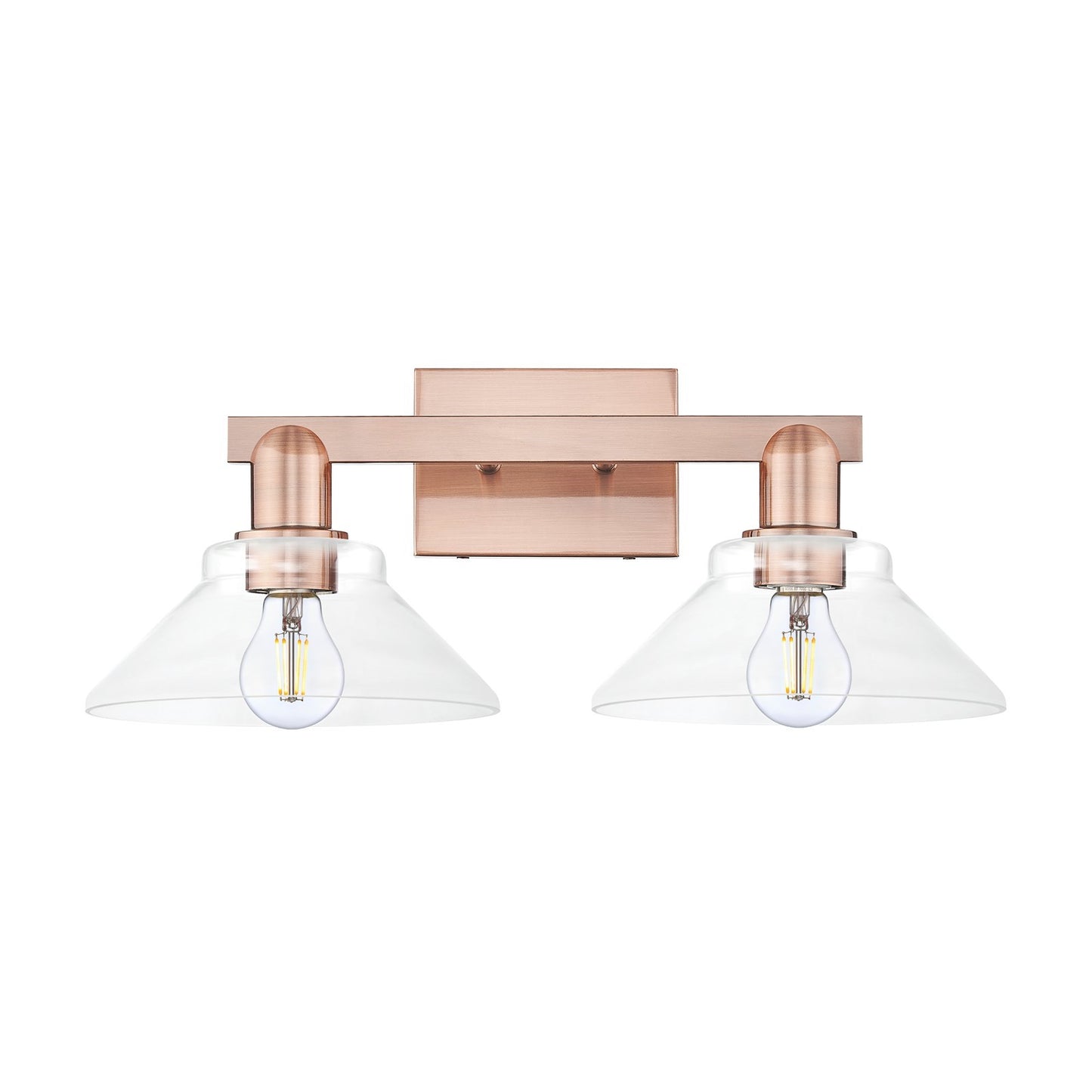 Innovations Orwell 19in 2-Light Bath Vanity Light | Industrial Antique Copper Steel and Clear Glass | Bathroom Vanity | 19.38 x | Model 716-2W-AC-G132