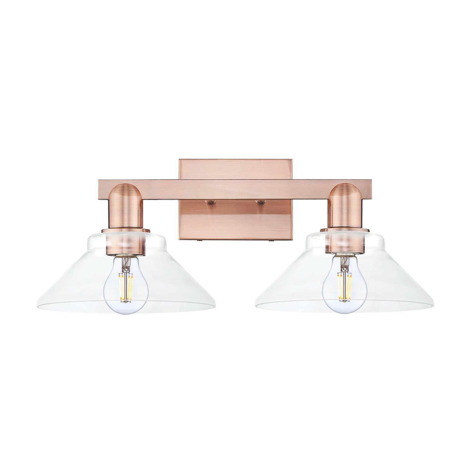 Innovations Orwell 19in 2-Light Bath Vanity Light | Industrial Antique Copper Steel and Clear Glass | Bathroom Vanity | 19.38 x | Model 716-2W-AC-G132