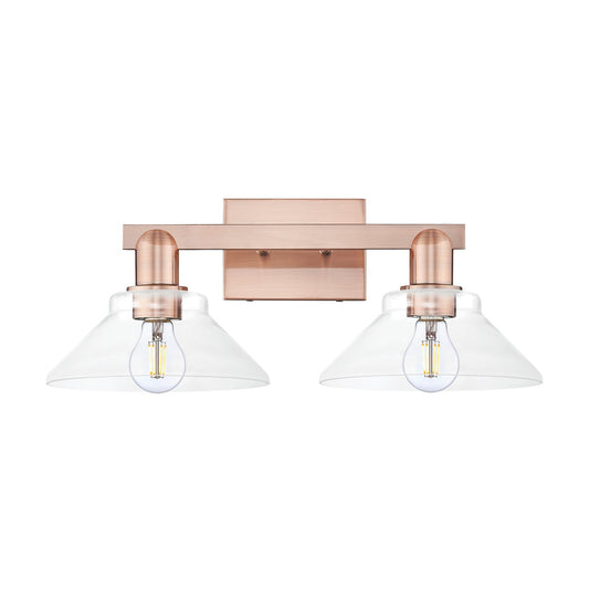 Innovations Orwell 19in 2-Light Bath Vanity Light | Industrial Antique Copper Steel and Clear Glass | Bathroom Vanity | 19.38 x | Model 716-2W-AC-G132