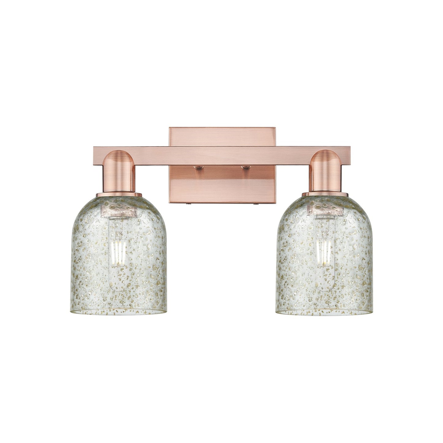 Innovations Caledonia 16in 2-Light Bath Vanity Light | Industrial Antique Copper Steel and Mica Glass | Bathroom Vanity | 16 x | Model 716-2W-AC-G259