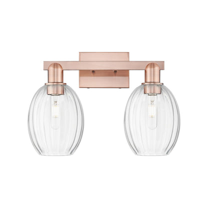 Innovations Preston 2Lt 16" Bell Bath Light, Copper/Clear - 716-2W-AC-G459-6CL
