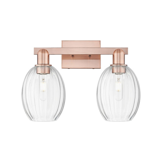 Innovations Preston 2Lt 16" Bell Bath Light, Copper/Clear - 716-2W-AC-G459-6CL