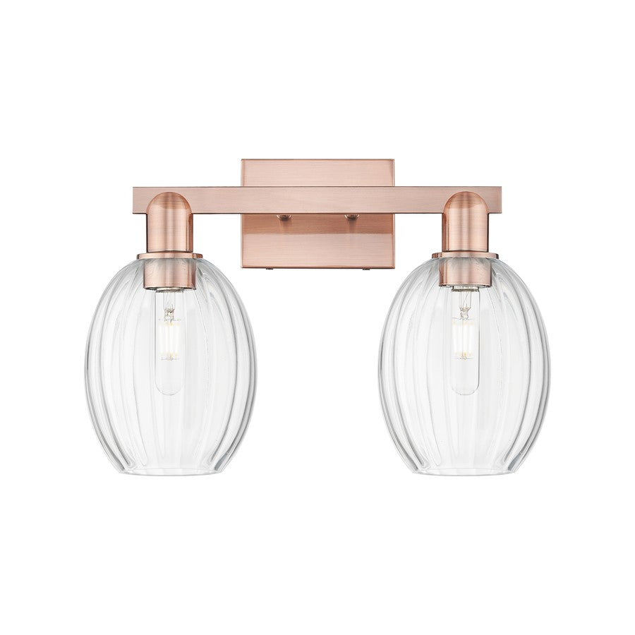 Innovations Preston 2Lt 16" Bell Bath Light, Copper/Clear