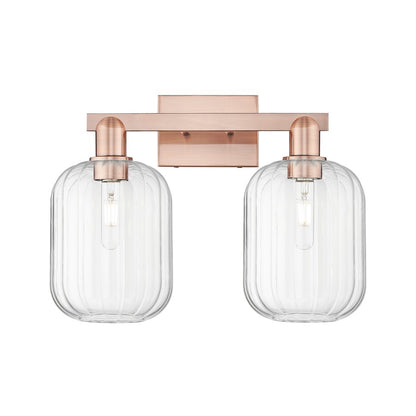 Innovations Preston 2Lt 16" Jar Bath Light, Copper/Clear - 716-2W-AC-G460-7CL