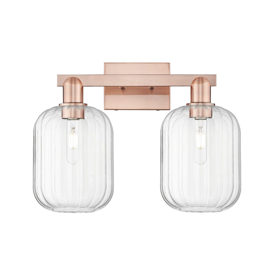 Innovations Preston 2Lt 16" Jar Bath Light, Copper/Clear