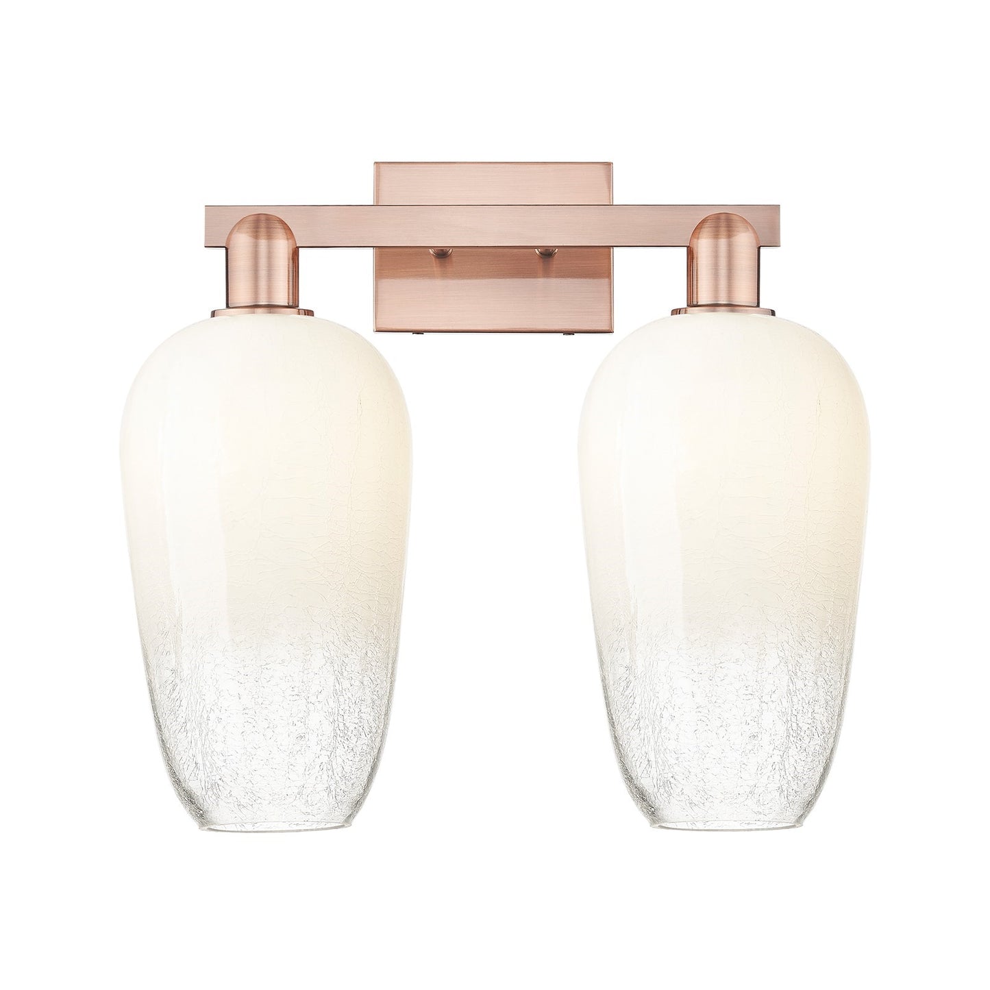 Innovations Brookhaven Flute 18in 2-Light Bath Vanity | Industrial Antique Copper Steel and Opal Glass | Bathroom Vanity | 18 x | Model 716-2W-AC-G484-7OP