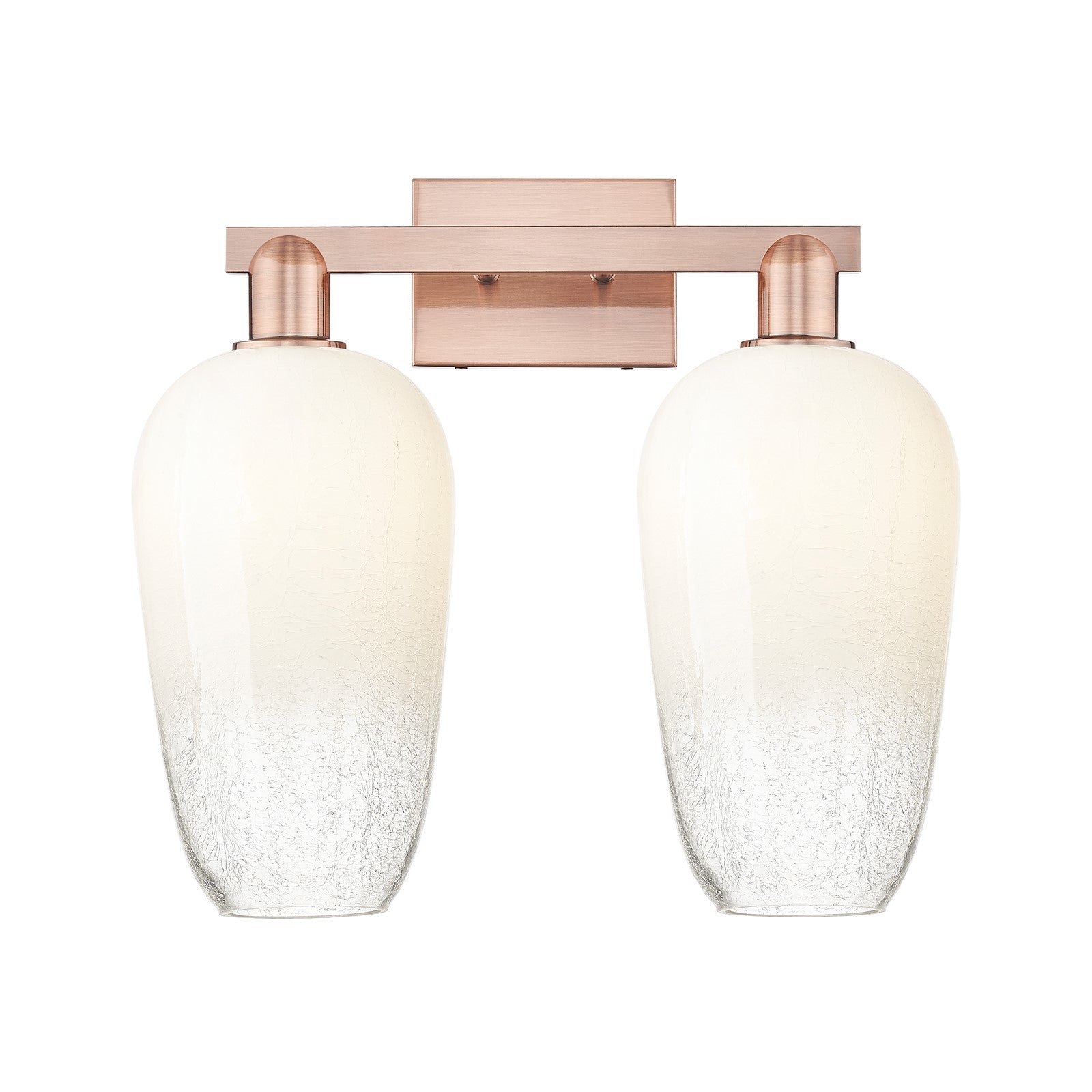 Innovations Brookhaven Flute 18in 2-Light Bath Vanity | Industrial Antique Copper Steel and Opal Glass | Bathroom Vanity | 18 x | Model 716-2W-AC-G484-7OP