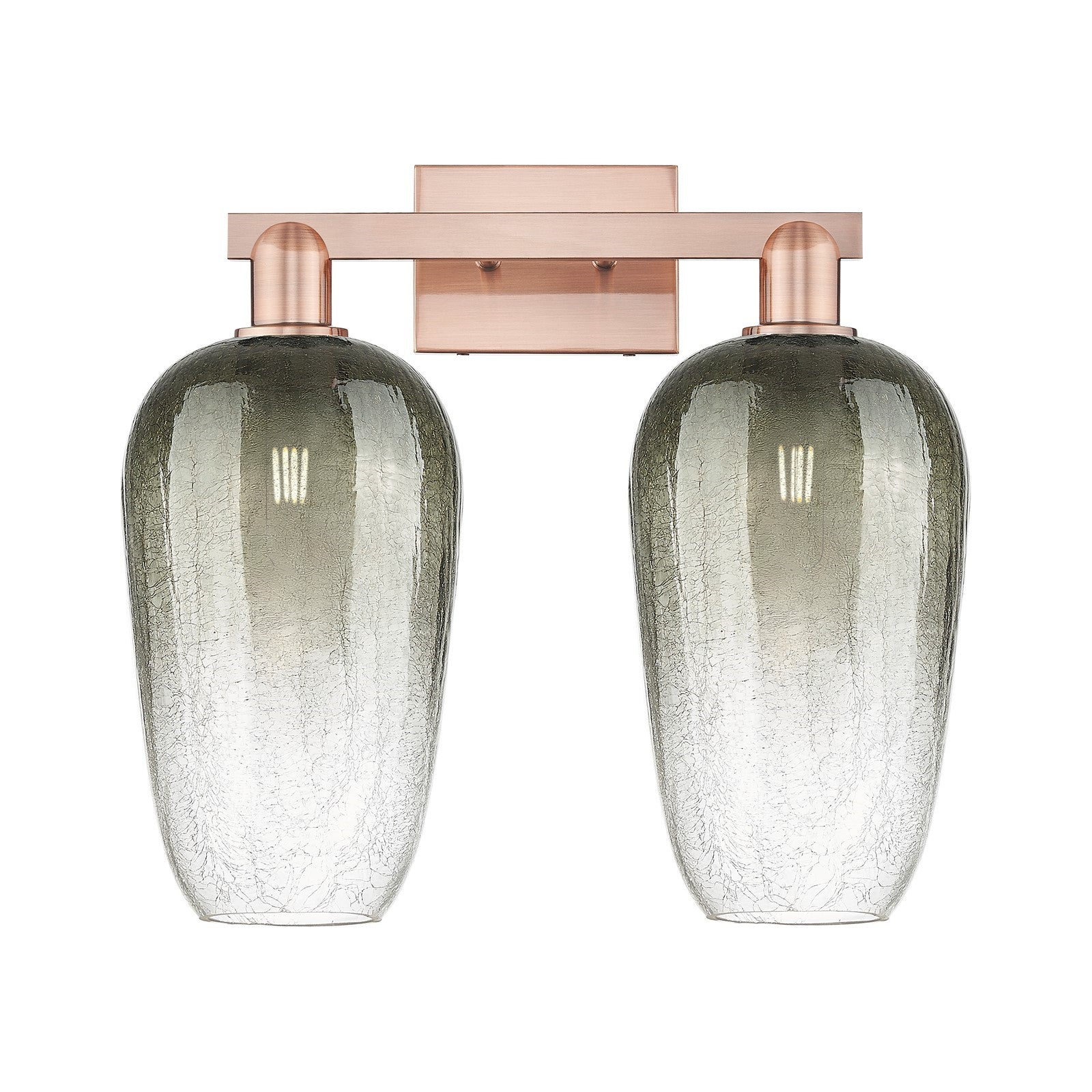 Innovations Brookhaven Flute 18in 2-Light Bath Vanity | Industrial Antique Copper Steel and Slate Glass | Bathroom Vanity | 18 | Model 716-2W-AC-G484-7SL