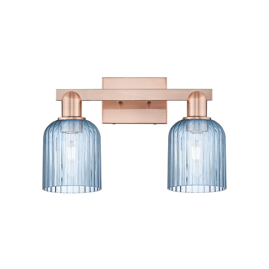 Innovations Bridal Veil 2Lt 16" Bath Light, Copper/Blue