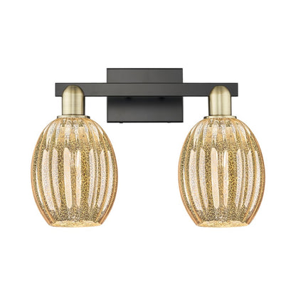 Innovations Preston 2Lt 16" Bell Bath, Black Brass/Mercury - 716-2W-BAB-G459-6ME