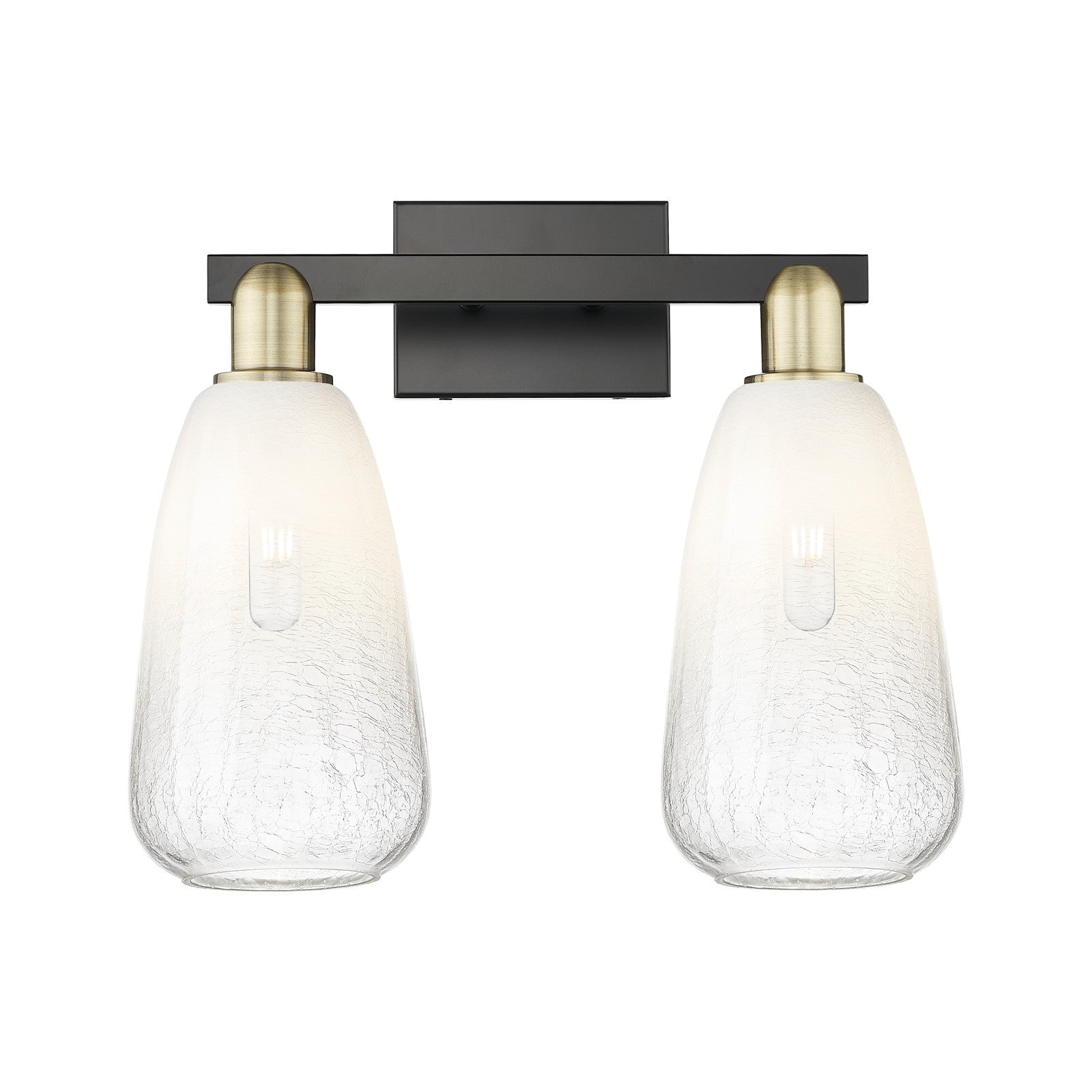 Innovations Brookhaven Almond 17in 2-Light Bath Vanity Light | Industrial Black Antique Brass and Opal Glass | Bathroom Vanity | Model 716-2W-BAB-G480-6OP