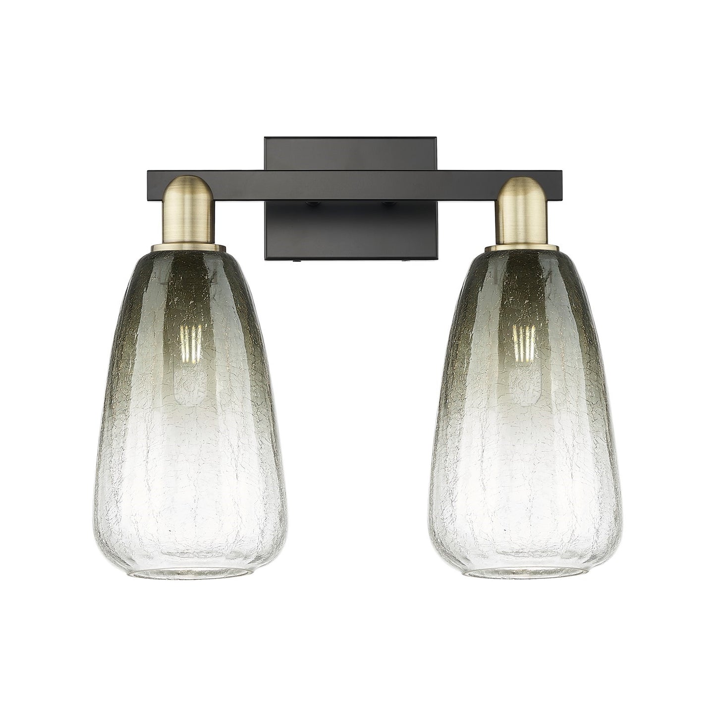 Innovations Brookhaven Almond 17in 2-Light Bath Vanity Light | Industrial Black Antique Brass and Slate Glass | Bathroom | Model 716-2W-BAB-G480-6SL