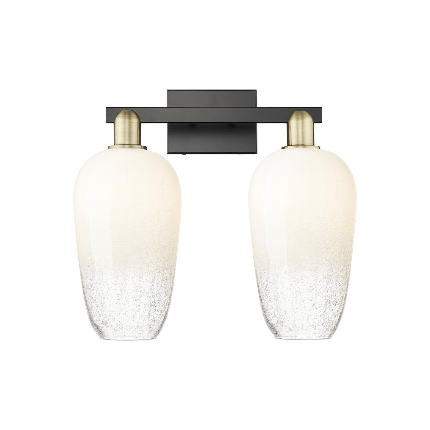 Innovations Brookhaven Flute 18in 2-Light Bath Vanity Light | Industrial Black Antique Brass and Opal Glass | Bathroom Vanity | Model 716-2W-BAB-G484-7OP