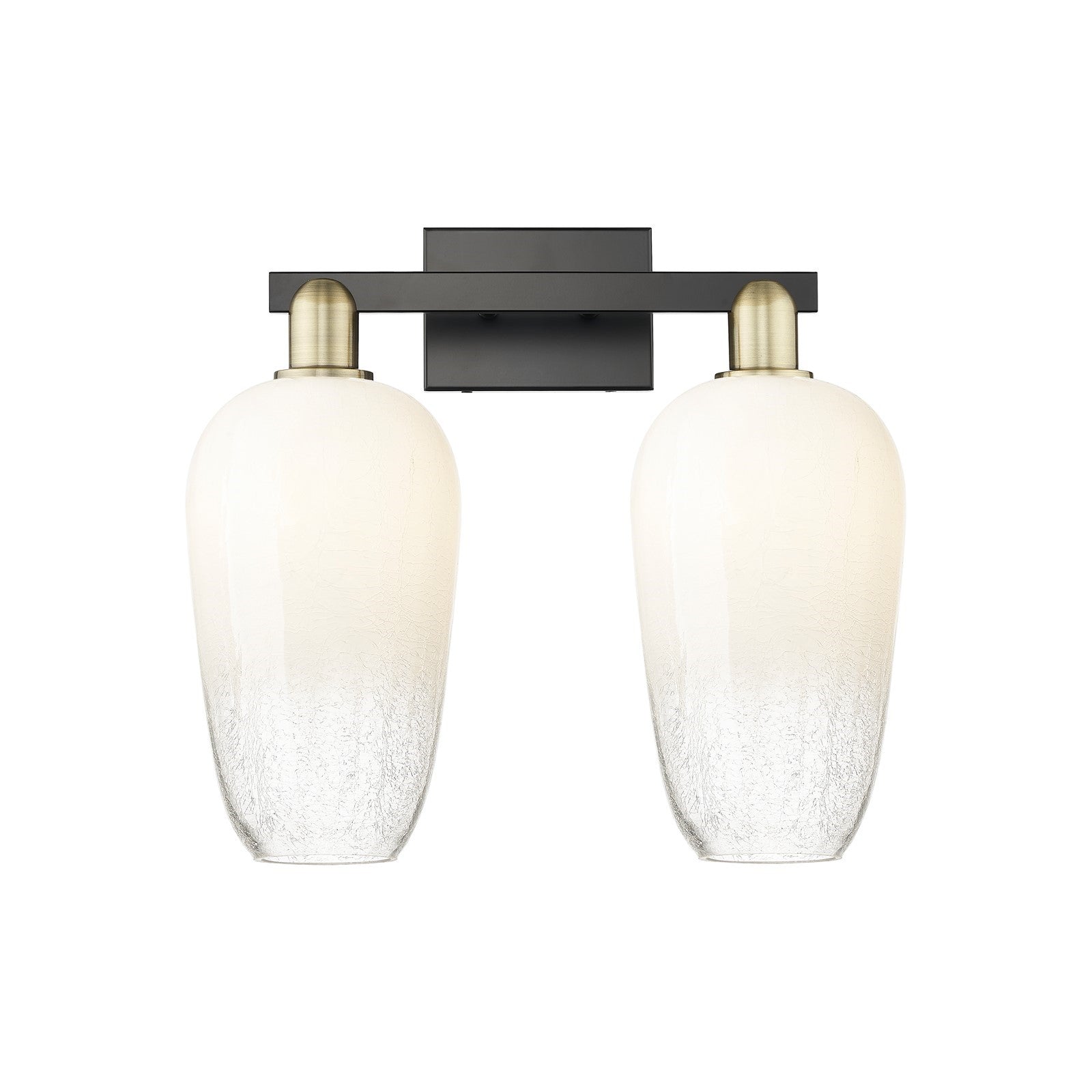 Innovations Brookhaven Flute 18in 2-Light Bath Vanity Light | Industrial Black Antique Brass and Opal Glass | Bathroom Vanity | Model 716-2W-BAB-G484-7OP