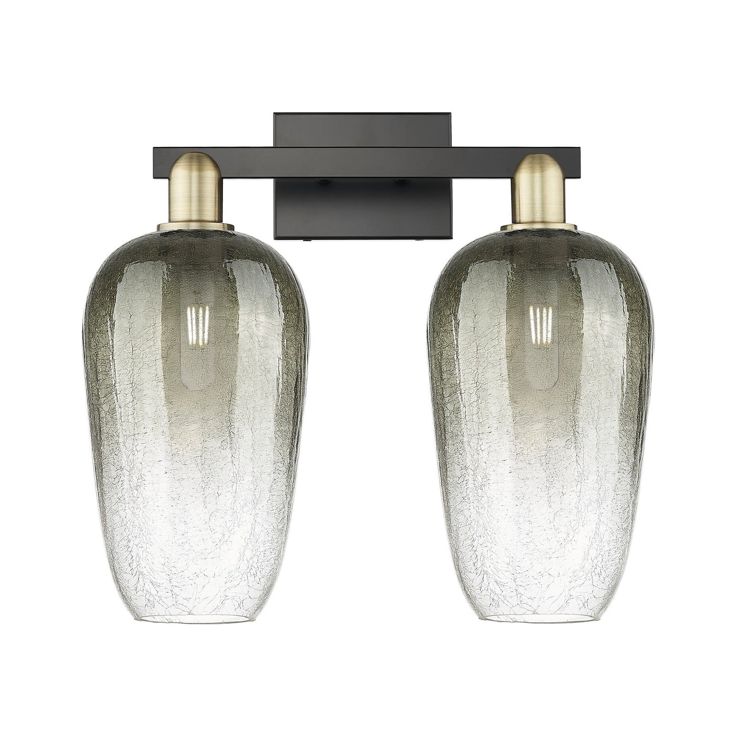 Innovations Brookhaven Flute 18in 2-Light Bath Vanity Light | Industrial Black Antique Brass and Slate Glass | Bathroom Vanity | Model 716-2W-BAB-G484-7SL