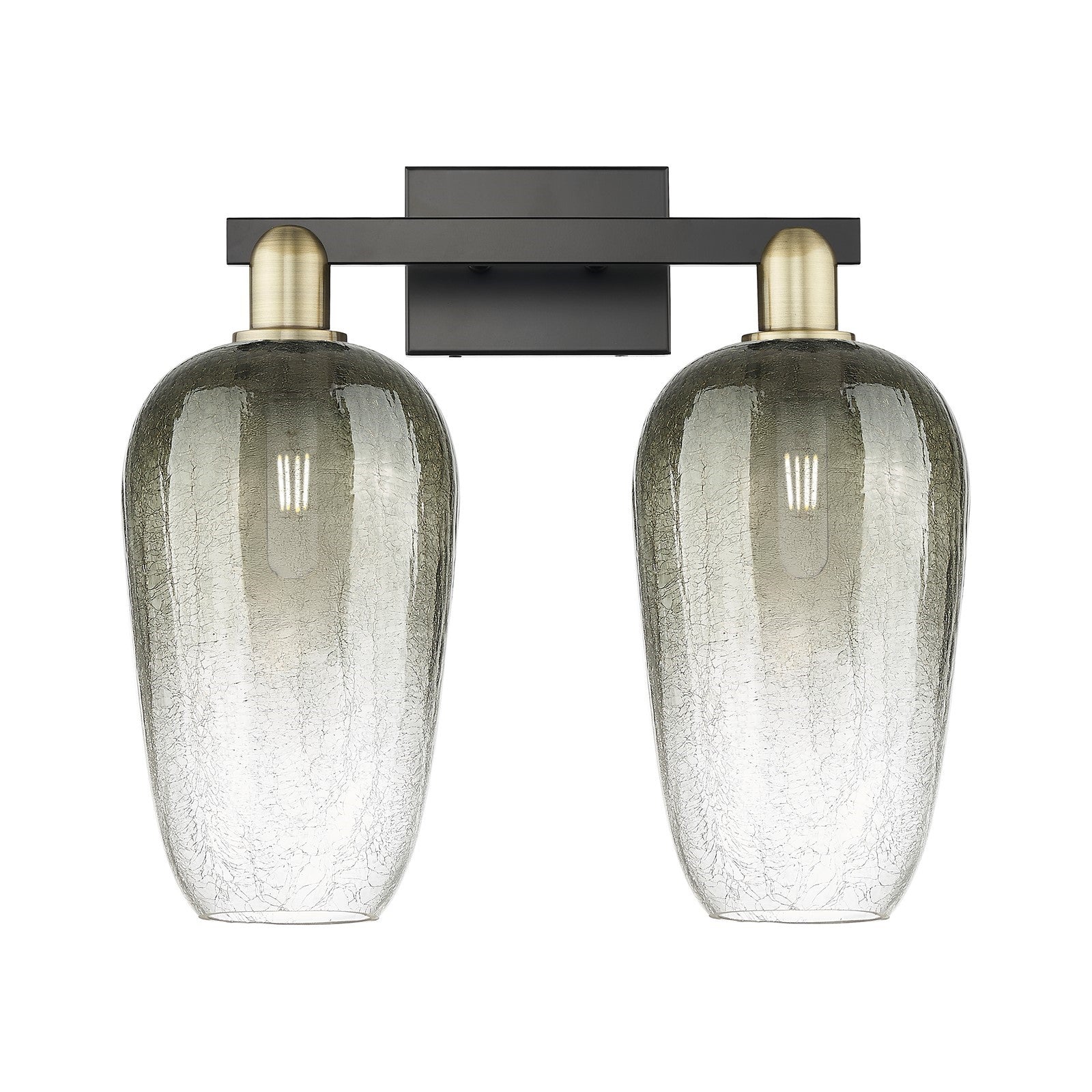 Innovations Brookhaven Flute 18in 2-Light Bath Vanity Light | Industrial Black Antique Brass and Slate Glass | Bathroom Vanity | Model 716-2W-BAB-G484-7SL