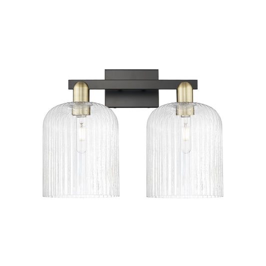 Innovations Bridal Veil 19in 2-Light Bath Vanity Light | Industrial Black Antique Brass and Seedy Glass | Bathroom Vanity | Model 716-2W-BAB-G559-8SDY