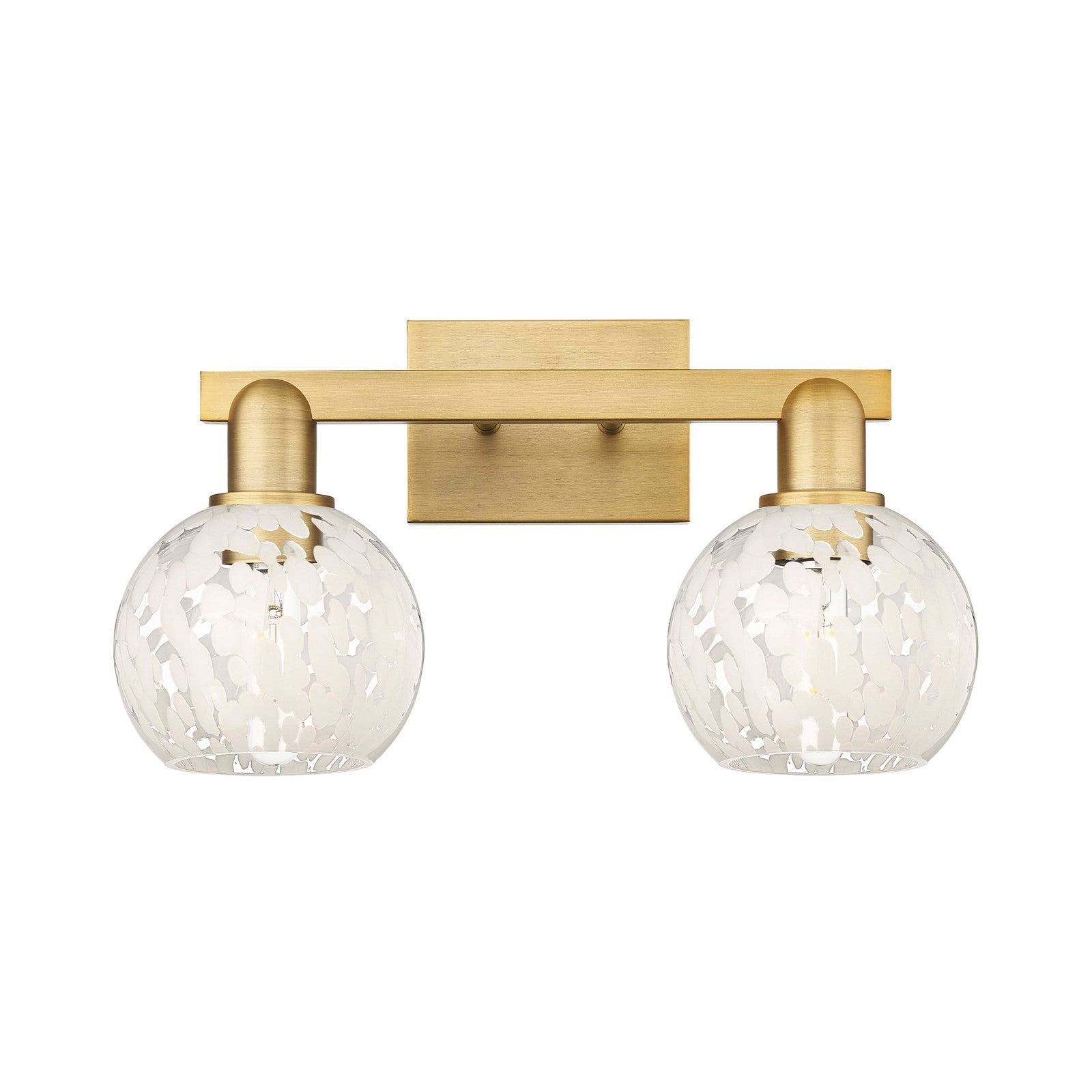 Innovations Athens 17in 2-Light Bath Vanity Light | Industrial Brushed Brass and Matte White Glass | Bathroom Vanity | 16.88 x | Model 716-2W-BB-G121-6