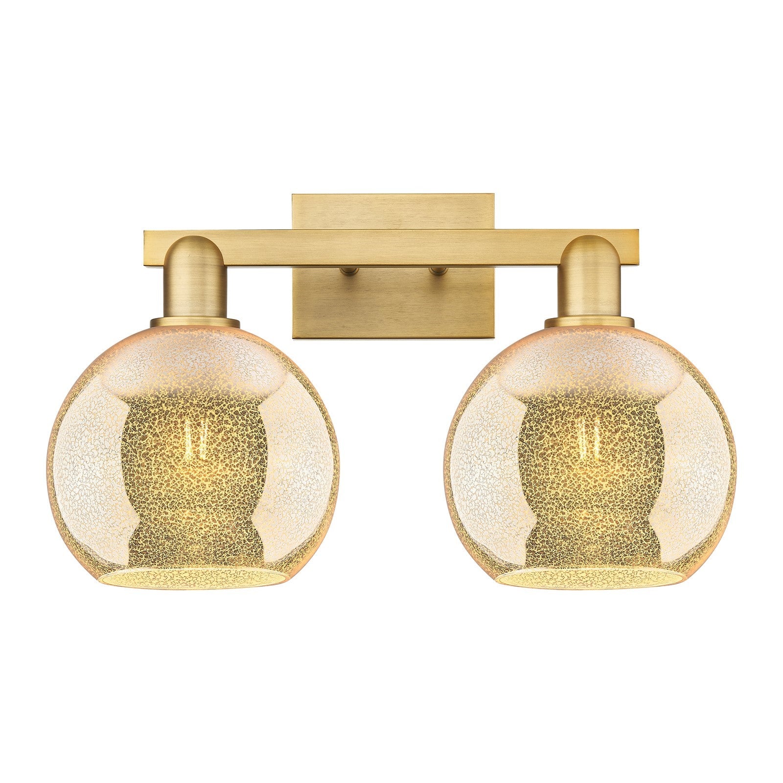 Innovations Athens 19in 2-Light Bath Vanity Light | Industrial Brushed Brass Steel and Clear Glass | Bathroom Vanity | 19 x 11.75 | Model 716-2W-BB-G122-8