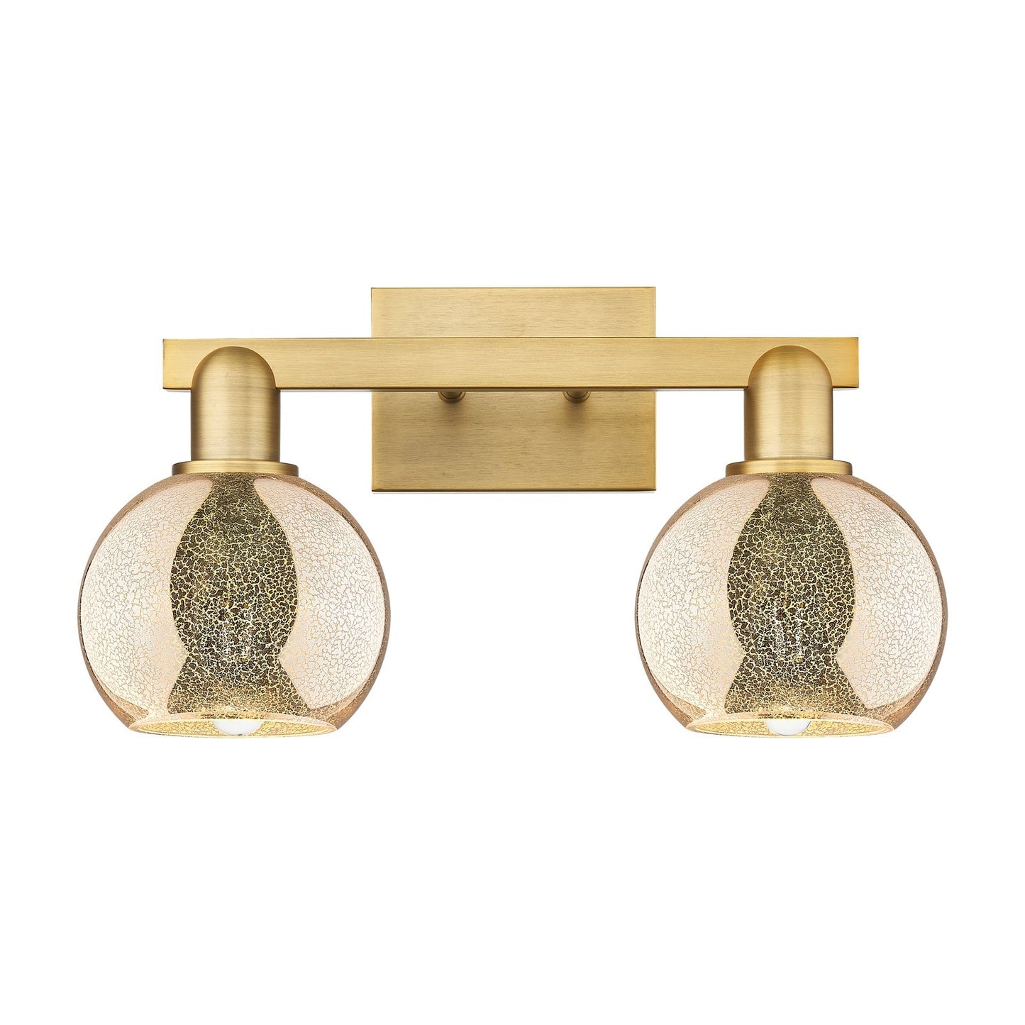 Innovations Athens 17in 2-Light Bath Vanity Light | Industrial Brushed Brass Steel and Mercury Glass | Bathroom Vanity | 16.88 x | Model 716-2W-BB-G128-6