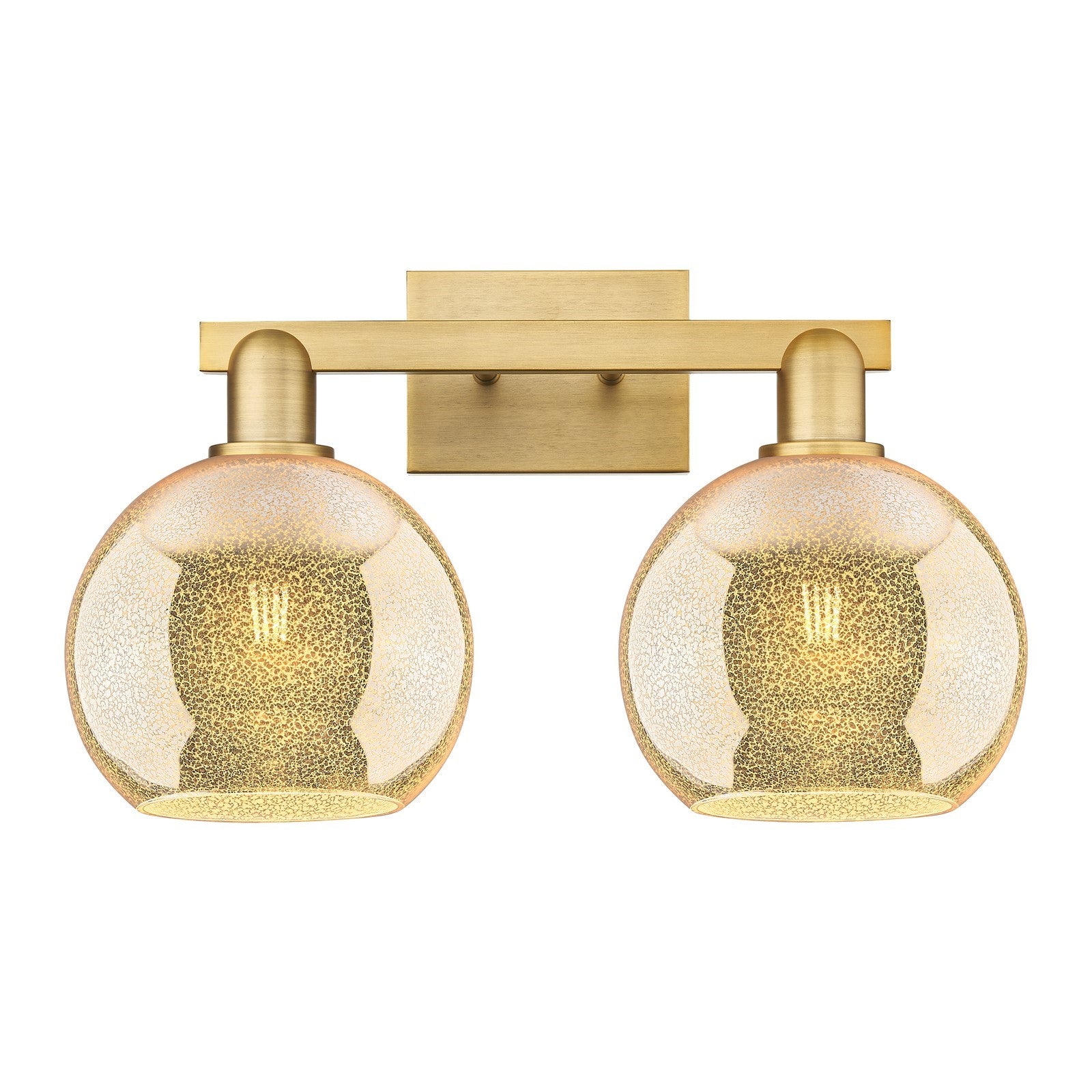 Innovations Athens 19in 2-Light Bath Vanity Light | Industrial Brushed Brass and Mercury Glass | Bathroom Vanity | 19 x 11.75 x | Model 716-2W-BB-G128-8