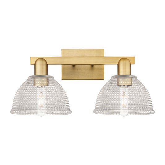 Innovations Arietta 19in 2-Light Bath Vanity Light | Industrial Brushed Brass Steel and Clear Glass | Bathroom Vanity | 19 x 9.75 x | Model 716-2W-BB-G422