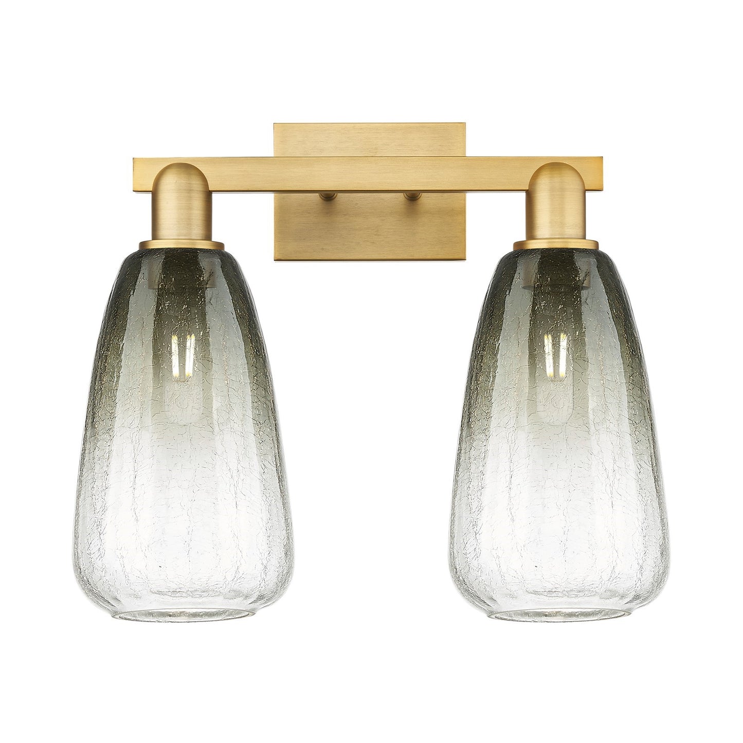 Innovations Brookhaven Almond 17in 2-Light Bath Vanity Light | Industrial Brushed Brass and Slate Glass | Bathroom Vanity | 17 | Model 716-2W-BB-G480-6SL