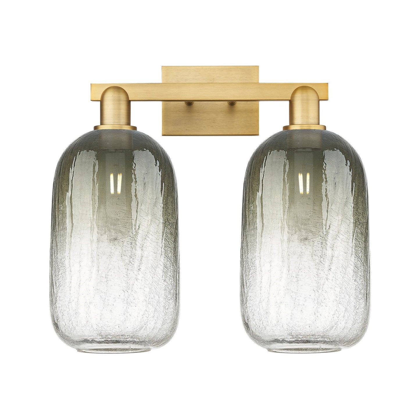 Innovations Brookhaven Cloche 18in 2-Light Bath Vanity | Industrial Brushed Brass and Slate Glass | Bathroom Vanity & Powder | Model 716-2W-BB-G482-7SL