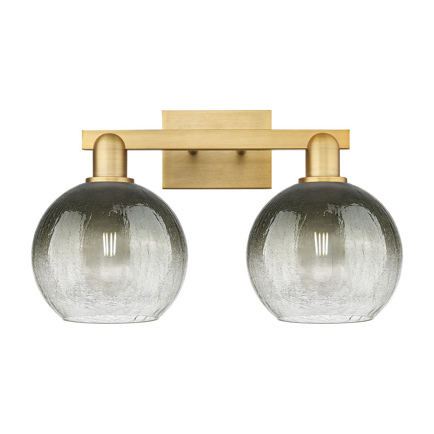 Innovations Brookhaven Globe 19in 2-Light Bath Vanity Light | Industrial Brushed Brass Steel and Slate Glass | Bathroom Vanity | Model 716-2W-BB-G483-8SL