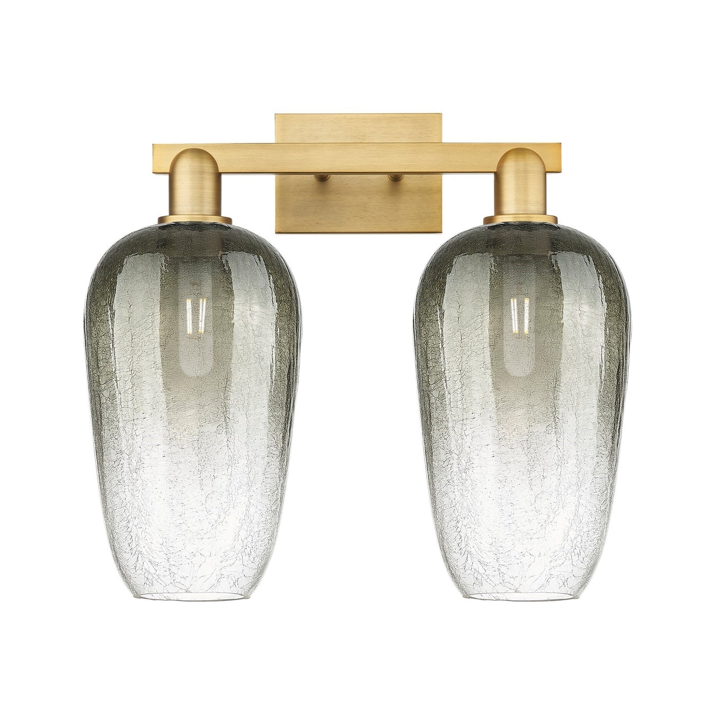 Innovations Brookhaven Flute 18in 2-Light Bath Vanity | Industrial Brushed Brass and Slate Glass | Bathroom Vanity Light | 18 x | Model 716-2W-BB-G484-7SL