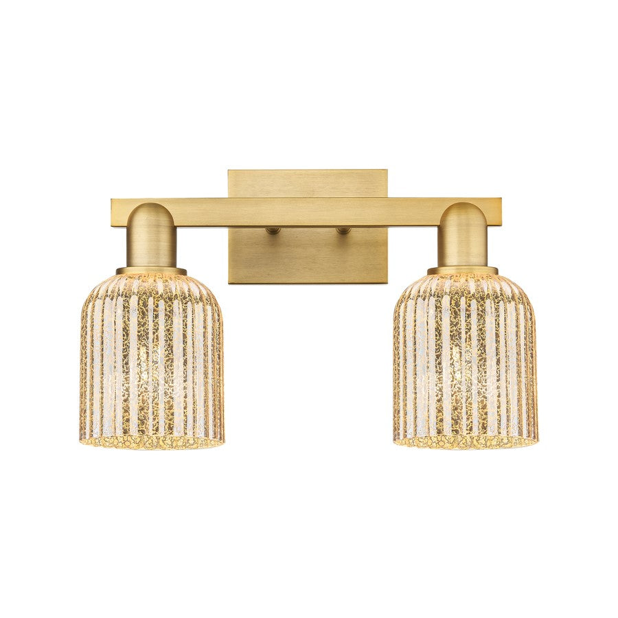 Innovations Bridal Veil 2Lt 16" Bath, Brushed Brass/Mercury - 716-2W-BB-G559-5ME