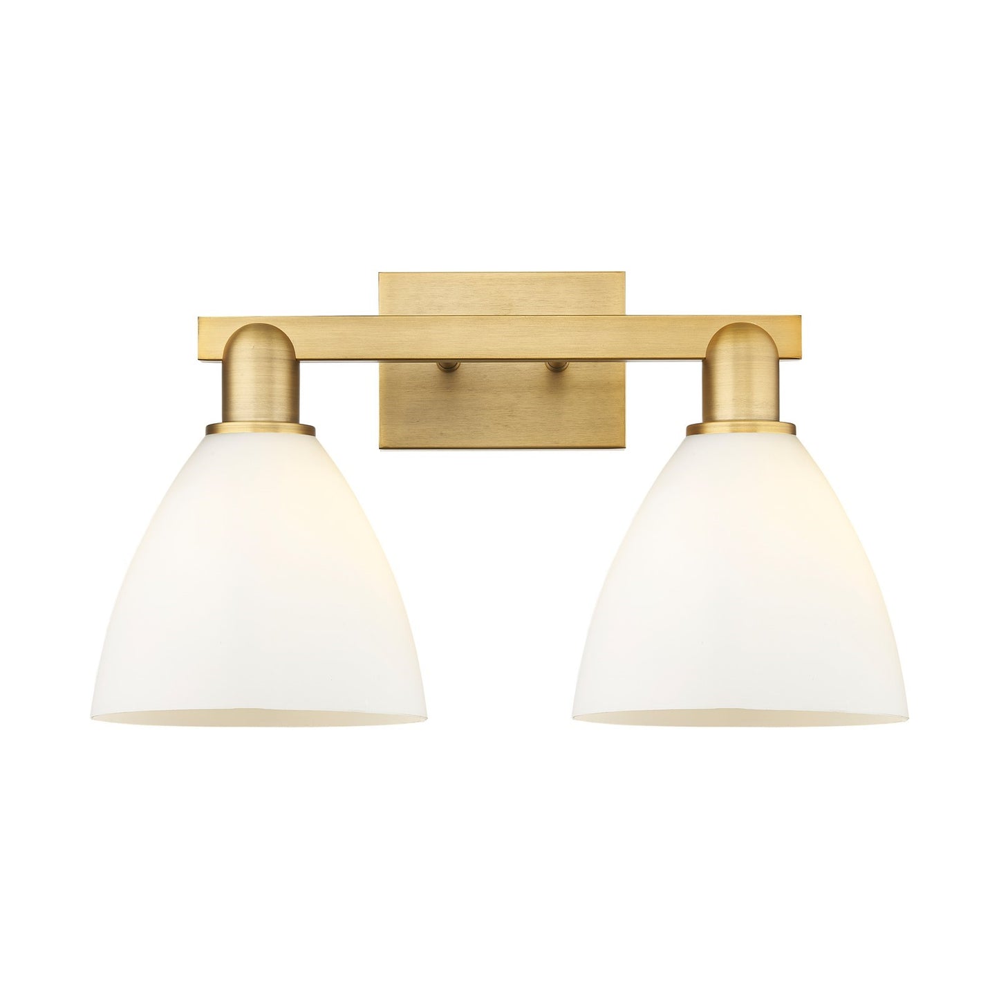 Innovations Bristol 19in 2-Light Bath Vanity Light | Industrial Brushed Brass and Matte White Glass | Bathroom Vanity | 18.5 x | Model 716-2W-BB-GBD-751
