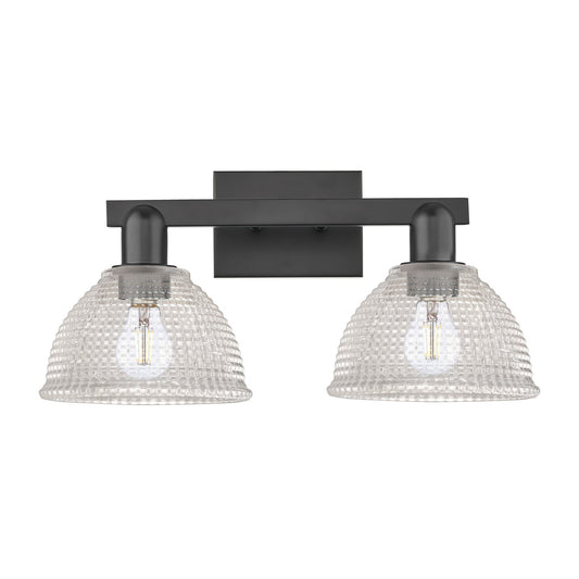Innovations Arietta 19in 2-Light Bath Vanity Light | Industrial Modern Matte Black and Clear Glass | Bathroom Vanity | 19 x 9.75 x | Model 716-2W-BK-G422