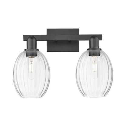Innovations Preston 2Lt 16" Bell Bath Light, Black/Clear - 716-2W-BK-G459-6CL