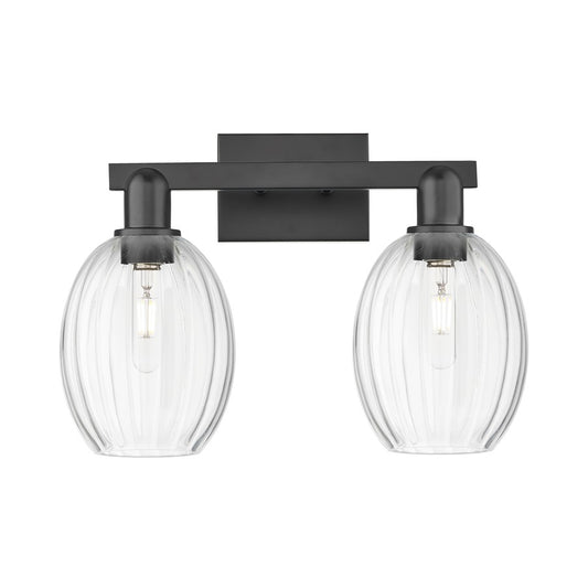 Innovations Preston 2Lt 16" Bell Bath Light, Black/Clear - 716-2W-BK-G459-6CL