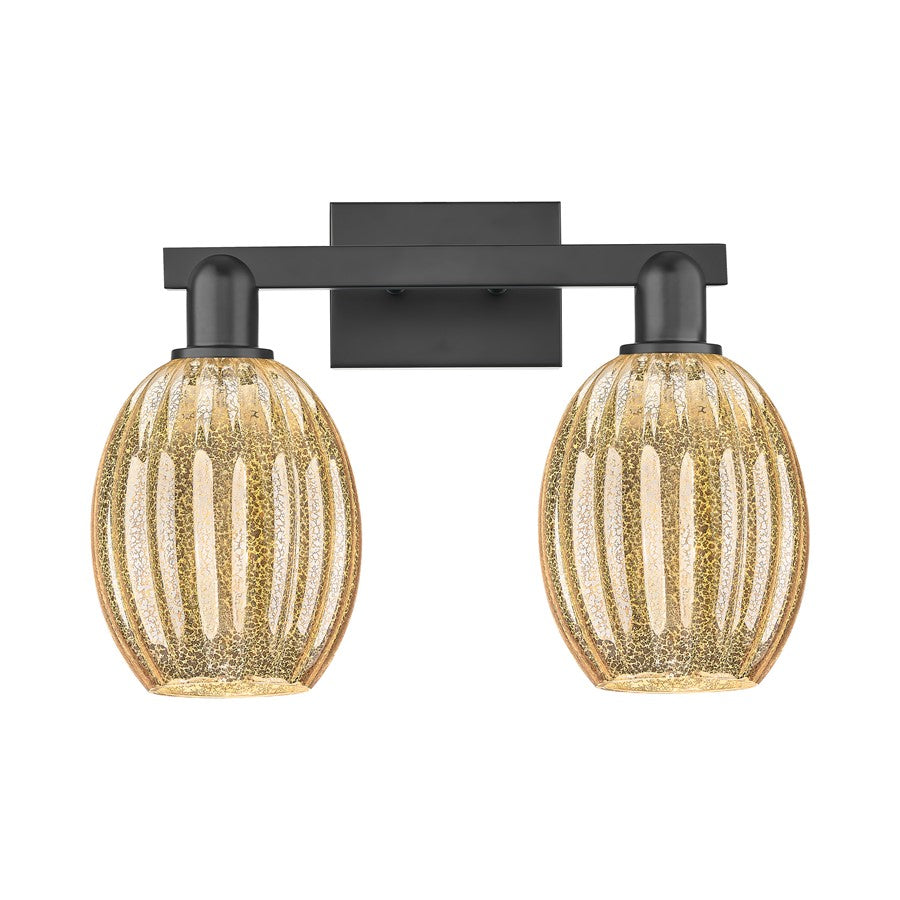 Innovations Preston 2Lt 16" Bell Bath Light, Black/Mercury - 716-2W-BK-G459-6ME